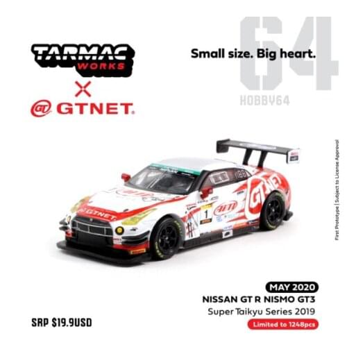 Tarmac works 1/64 Nissan GT R Nismo GT3 Super Taikyu limited 1248pcs Collect die casting alloy trolley model