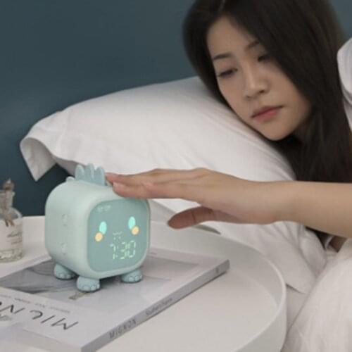 Smart Timekeeping Led Cartoon Alarm Clock Voice Control Digital Desk Decoration Electronic Alarm Clock Temperature Display