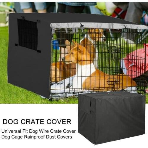 Universal Fit Dog Wire Crate Cover Dog Cage Rainproof Dust Covers Waterproof Sun Protection Durable Pet Kennel Case Outdoor