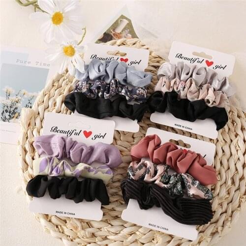 Vintage Scrunchies Summer Hair Accessories Hair Band Candy Colors Hair Ring Hair Tie Rope Ponytail Holder Gift For Girl Women