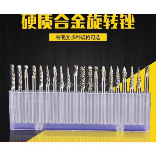 Tungsten steel milling cutter bit grinding head alloy rotary file head woodworking tool metal wood carving tool.20pcs/set