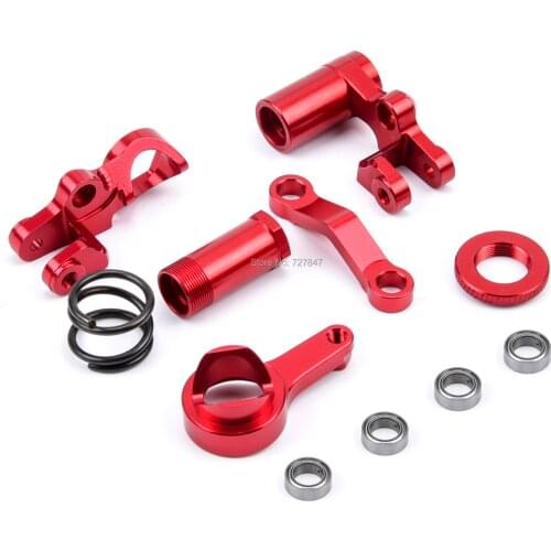 For 1/10 Traxxas Slash 4x4 RC Car Parts 6845X Aluminum Steering Bellcranks Servo Saver Spring with Ball Bearing 5x8x2.5mm