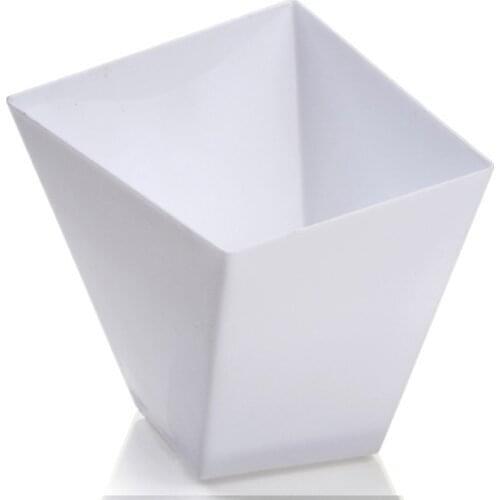 Promotion - Party Wedding Supplies Disposable Plastic Tableware, 75*72mm/150ml White Mini Twisted Dessert Cup, 10/Pack