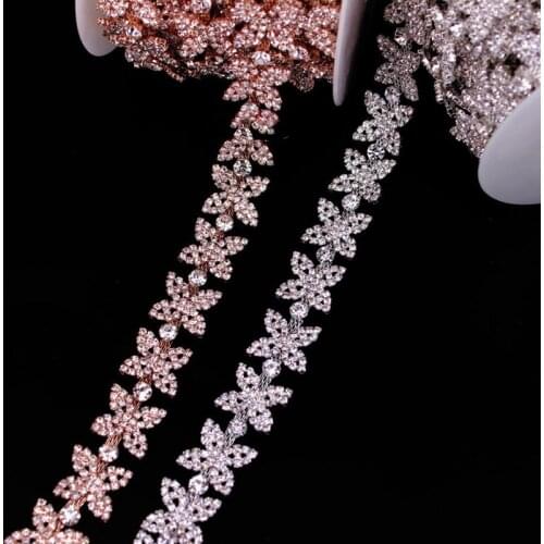 10Yards Fancy Bling Bling Rhinestone Trimming Star Appliques For Prom Evening Dresses