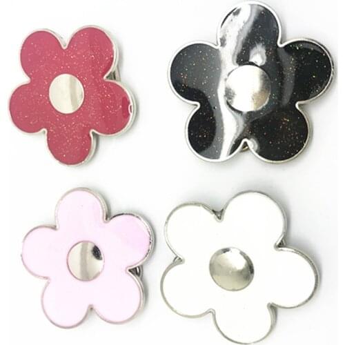 Custom Factory 200 pcs wholesale colorful flower 4 color metal belt buckle for 3 cm womens belt