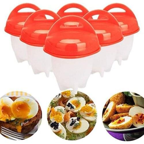 6PCS/Set Egg Poachers Cooker Silicone Non-stick Egg Boiler Cookers 6 Piece Pack Boiled Eggs Mold Cups Steamer Kitchen Gadgets