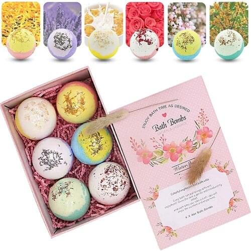 6pcs Bathing Bombs Explosion Ball Natural Bubble Bath Salt Ball Deep Sea Bath Salt Body Essential Oil Bath Ball For Women