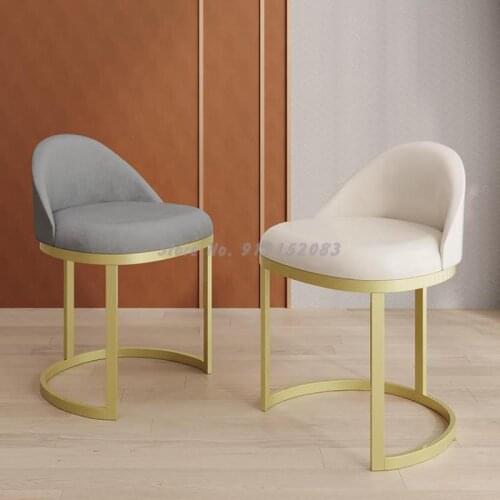 White makeup stool light luxury ins net red dressing stool bedroom dressing table stool girl back chair makeup chair