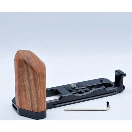 Solid Wood Handle Quick Release L Plate Vertical Shot Board Bracket for FUJIFILM X-T4 Micro-single Camera