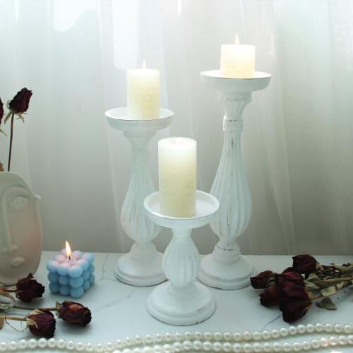 Wooden Creative Candlestick Retro Candle Holder Table Desktop Decoration Wedding Holiday Decor