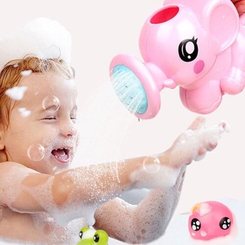 Baby Bath Waterfall Rinser Cartoon Elephant Kids Shampoo Rinse Cup Bath Shower Water Toys Children Bathing Baby Sprinkler Kit