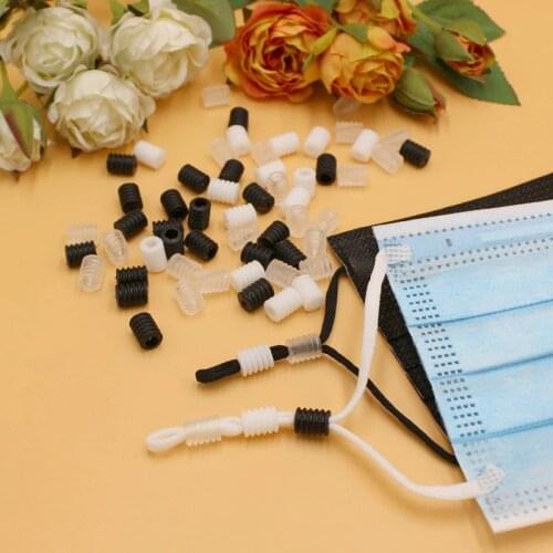 50/100/200pcs Fpillar tube silicone stopper buckle elastic band buckles for Mask Elastic Band Stopper Cord Lock