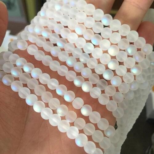 Mystic Aura Quartz Loose Beads Holographic Matte Bracelet