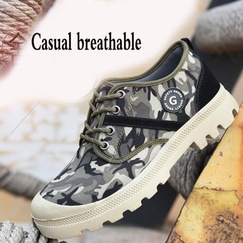 Camouflage labor insurance shoes mens anti-mite stab penetration work shoes non-slip wear site safety shoes