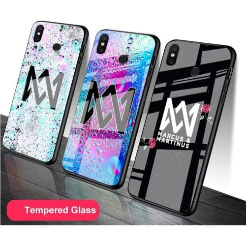 Marcus & Martinus Tempered Glass Phone Case For Redmi Note 5 6 7 8 9 Pro Note8T Note9S Redmi8 9 Cover Shell