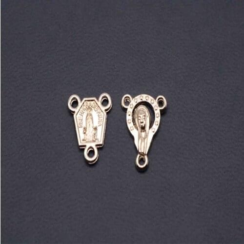 Catholic Virgin Mary Fatima Cross Medal. Rosary beads three-hole medallion bracelet bracelet medal