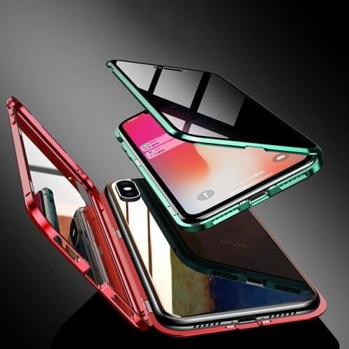 Metal Magnetic Adsorption Case For iPhone XS MAX X XR 6 6S Plus Double Sided Tempered Glass Magnet For iPhone 7 8 Plus 11
