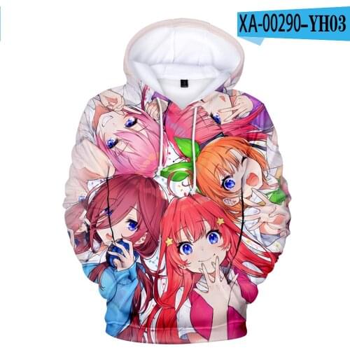 Kawaii 3D Anime Hoodies Kids Sweatshirts The Quintessential Quintuplets Hoodie Men Woman Hooded Nakano Miku Boy Girl Clothes