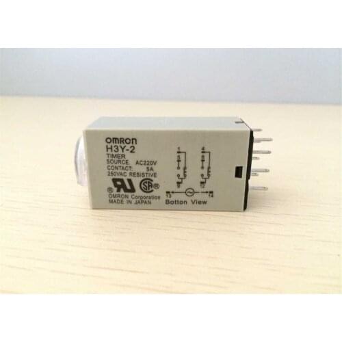 1pc Mini Time Relay H3Y-2 8 Pin 5A 0-5/10/30/60s Power On Delay Timer 12VDC 24VDC 110VAC 220VAC