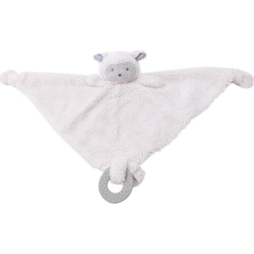 Newborn Blanket Baby Appease Towel Cute Sheep Toys Infant Reassure Towel Educational Sleeping Plush Rattle Toy With Teether