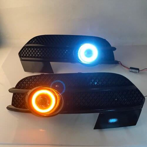 Osmrk fog lamp driving light assembly For Audi Q3 cob angel eye led daytime running lights turn signal