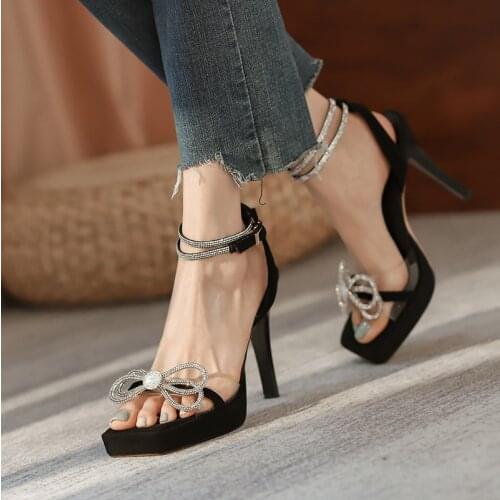 Sexy Genuine Leather Sandals for Women Platforms Peep Toe High Heels Pumps 2021 Summer Newest Wedding Party Shoes Woman