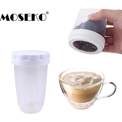 MOSEKO Plastic Flour Sieve Cup Powder Sieve Mesh Seasoning Jar Baking kitchen Gadget For Cakes Hand-screened Sugar Mesh Sieve