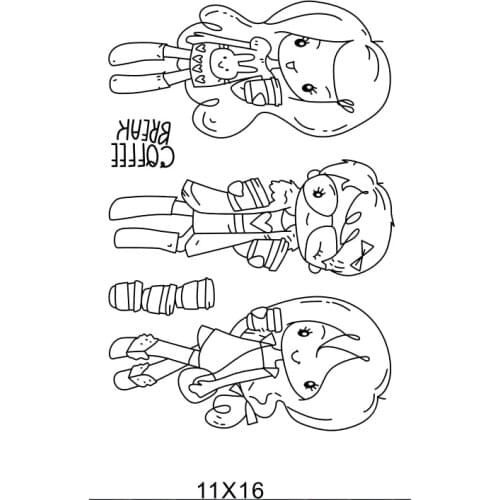 Girl Transparent Clear Silicone Rubber Stamp Seal DIY Scrapbooking photo Album A0775