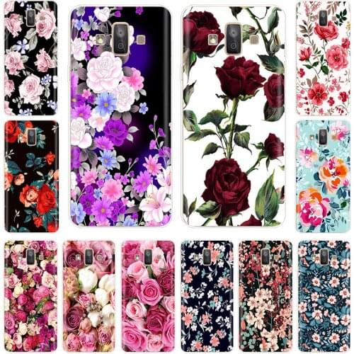 For Samsung Galaxy J7 Duo 2018 Case Silicon Cute Vintage Flowers Back Cover For Samsung J7 DUO SM-J720F J720 Phone Cases