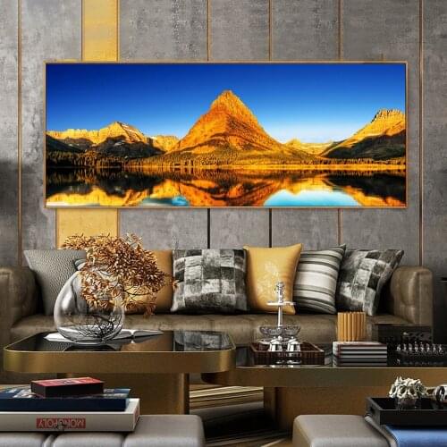 Modern Natural Landscape Painting Poster and Print Canvas Wall Glacier National Park Picture for Living Room Cuadros Wall Decor