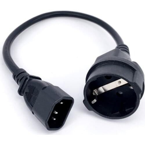 UPS PDU Power Extension Cord IEC 320 C14 Male To CEE7/4 European Female Adapter Cable 30cml Receptacle AC socket plug