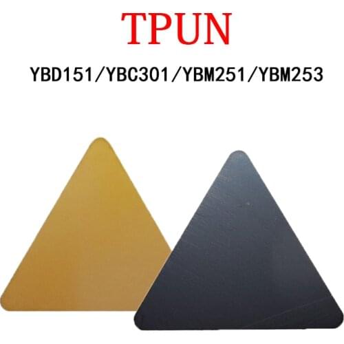 TPUN TPUN11 TPUN16 Original Blades Turning Inserts TPUN22 TPUN110304 YBD151 TPUN160308 YBM251 TPUN220408 YBC301 For Lathe Cutter