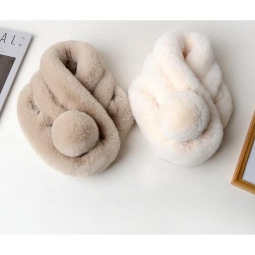 Winter scarf Luxury Faux Fur Warm Scarf Fashion Soft Plush Thicken Snood Scarves Shawl for Adult Kids Women Girls