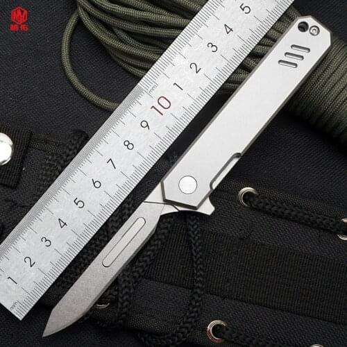 1PCS Titanium Alloy Bearing Scalpel Portable Replaceable Blade Outdoor Survival Hunting Rescue Folding Knife Without Blade