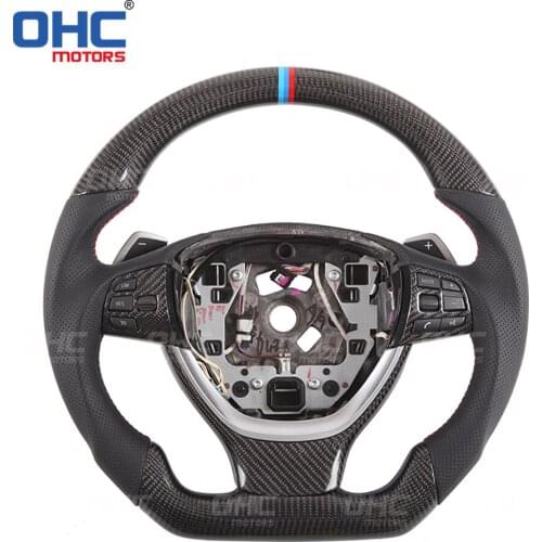 100% Real Carbon Fiber Steering Wheel compatible for F01 F10 7 Series 5 Series