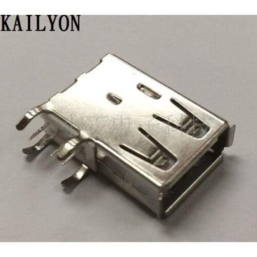 100pcs The side inserted USB A parent interface side inserted 90 degree inserted in USB female body length cut