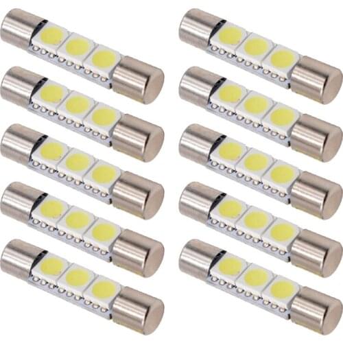 10x 28mm 29mm 6614F/6641/6614/F30-WHP/TS-14V1CP LED Interior Bulbs Car Vanity Mirror Lights Sun Visor Fuse Light White 12V