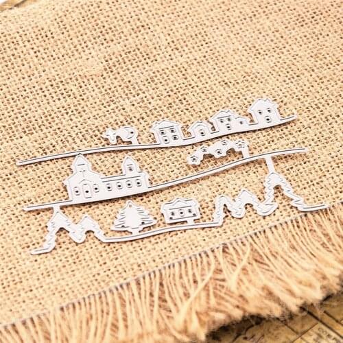 11x7cm forest villages Scrapbooking DIY Embossing Mothers Day paper dies cutting dies carbon steel cutter Metal die cards