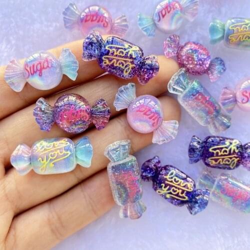 12Pcs New Cute Resin Mini Mixed Candy Flat Back Cabochon Scrapbook Kawaii DIY Embellishments Accessories E37