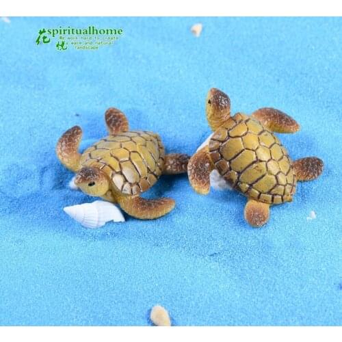 2PCS DIY Mini Turtle Tortoise Miniature Fairy Garden Decoration DIY Doll House Terrarium Micro Landscape Decoration Retail