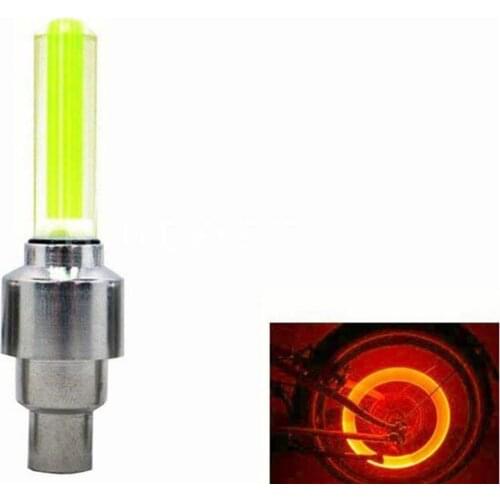 2 Pcs Tire Valve Light Bicycle Motorcycle Wheel Tyre-Light Cap Flash Lamp Neon Bike Spoke Light Mini LED Bicycle Warning Light