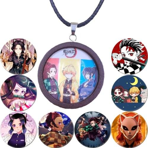 2021 Demon Slayer Japanese Anime Rope Pendant Necklace Black Wood Wooden Gift For Girls Women Birthday Party Drop Shipping GMZR