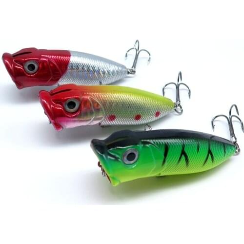 3pcs/lot popper top water Fishing lure 6.5cm/12g hard plastic crankbaits Floating Lure artificial hard fishing lures