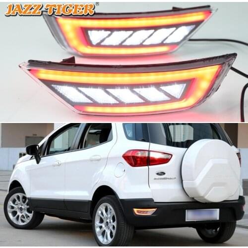 3-in-1 Functions Car LED Rear Fog Lamp Brake Light Reverse Light Bumper Decoration Lamp For Ford Ecosport 2013 - 2020