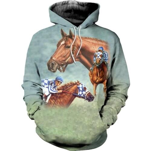 PLstar Cosmos animal Champion medal horse racing 3d hoodies/Sweatshirt Winter autumn long selvee Harajuku streetwear-1