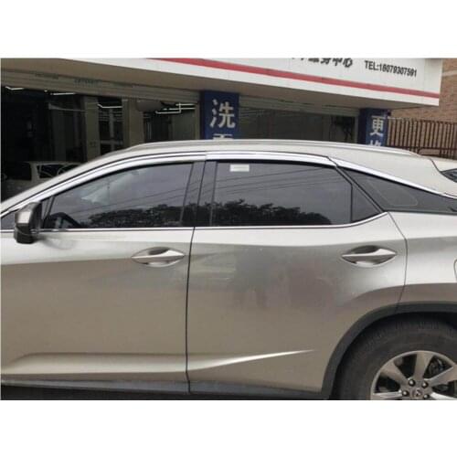 ABS Chrome plastic Window Visor Vent Shades Sun Rain Guard car accessories for LEXUS RX300 RX450H 2016 2017 - 2019 car styling