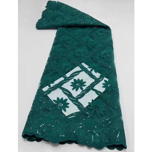 African white sequins Guipure Lace Fabric 2021 High Quality Nigerian Cord Lace Fabrics Water Soluble Lace For Wedding Sewing