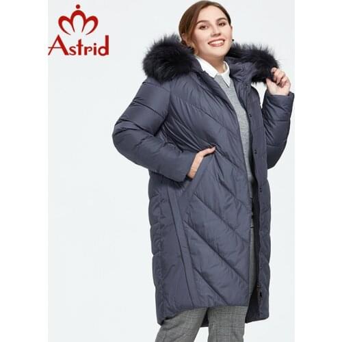Astrid 2021 New Winter Womens coat long warm parka Thick Jacket with fox fur hooded Plus Size Bio-Down female clothing AR-9172