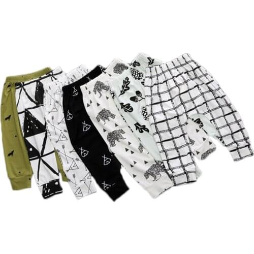 RK-130New Boys Girls Fashion Trousers Grills Pants Cotton Children Girls Boots Trousers For Kids Casual Pants Boys Girls Clothes