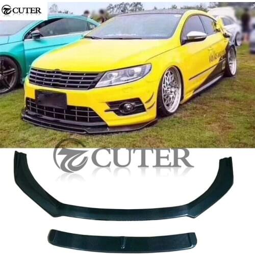 CC RLINE KT style Carbon Fiber car Front Bumper Lip Spoiler splitter for Volkswagen CC R-Line Bumper car body kit 13-UP